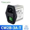 Power Outlet Filter CW2B 10A/6A/3A with Red/Green/Black Switch, 220V AC, IEC Fuse, 3-in-1