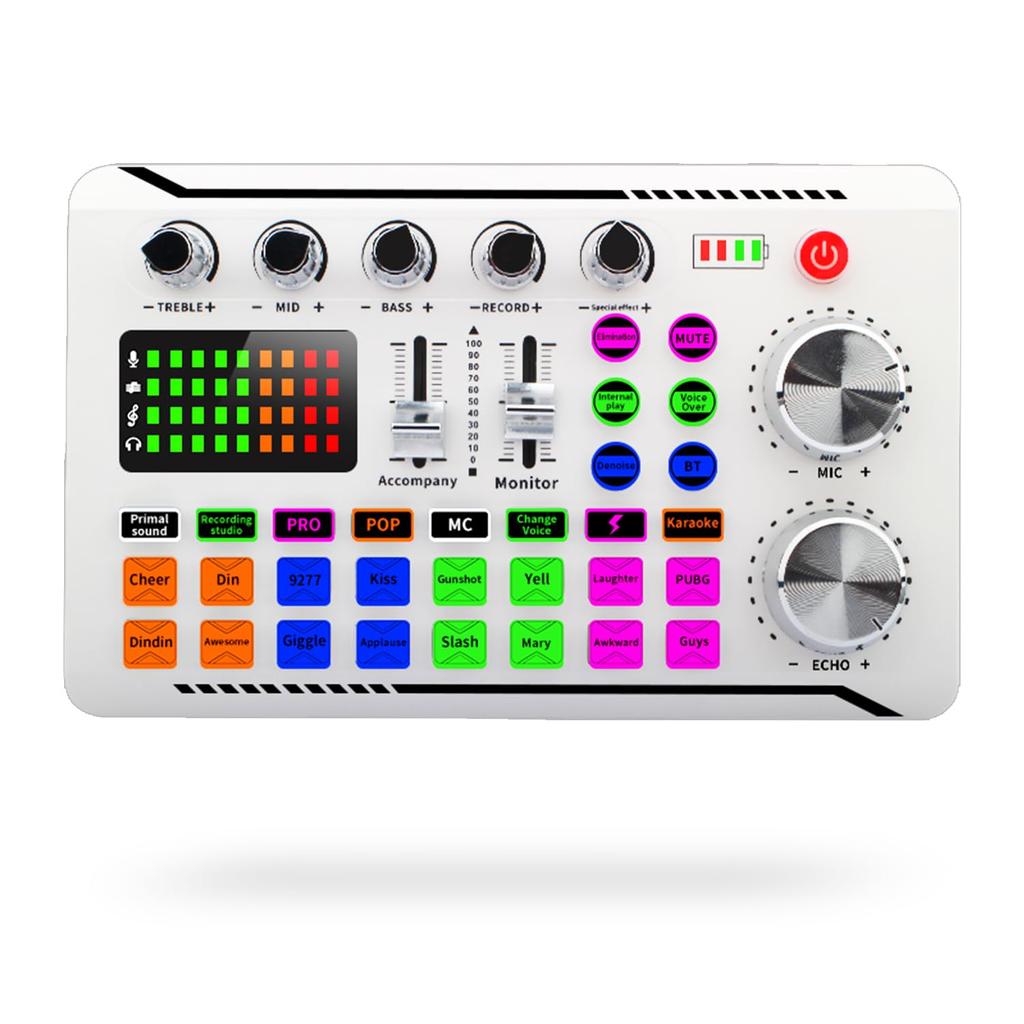 BONKYO F998 Voice Audio Karaoke PA Audio Sound Compatible with Musical and Microphone USB Streaming for Live and Includes Japanese Instruction White