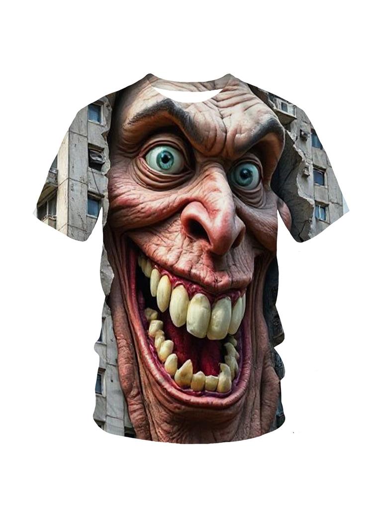 Novel Men'S Summer T-Shirt, 3D Digital Print Short Sleeves, Trendy Streetwear T-Shirt, Made of Fabric, a Perfect Gift