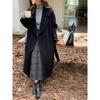 Suit collar with hidden buttons Double-sided hand-sewn cashmere coat Women's loose and versatile commuter premium woolen coat