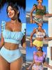 New 2025 Ruffle Lotus Leaf Two-Piece Bikini Swimsuit