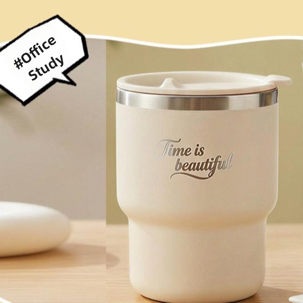 Stainless Steel Insulated Coffee Cup Portable Leak-proof Pocket Thermal Mug with Lids Anti Scald Double Wall Mug Car