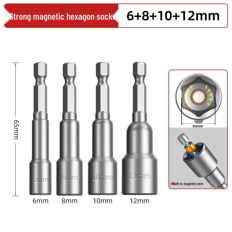 Hexagonal Magnetic Socket Head Self-Tapping Dovetail Screw Adapter for Steel Tile Drill and Air Wrench