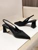 Women Pointed thin high-heeled single shoes femininity 2025 new spring summer thick heel simple rear empty bag head sandals