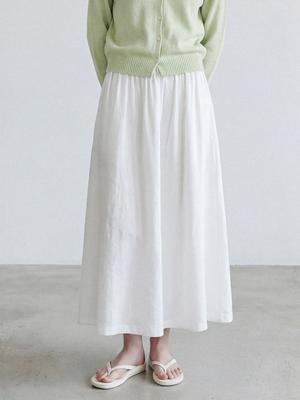 Stay With Me Viscose Flare Elastic Skirt_White