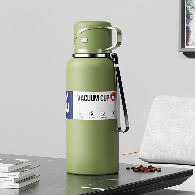 Thermal Water Bottle Large Capacity With Straw Stainless Steel Thermos Bottle Cold and Hot Water Bottle Sport Thermos Cup