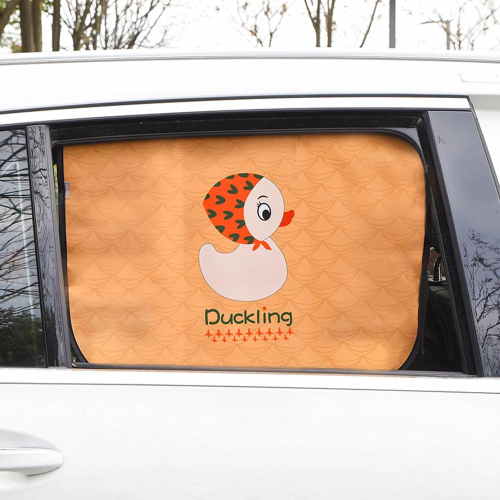 Universal Magnetic Car Sun Shade Cover UV Protection Side Window Curtain Cute Cartoon Design for Baby Kids Car Styling