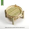 Handmade Bamboo Woven Basket Set - Round Winnowing Basket and Snack Plate for Hotel or Restaurant Use