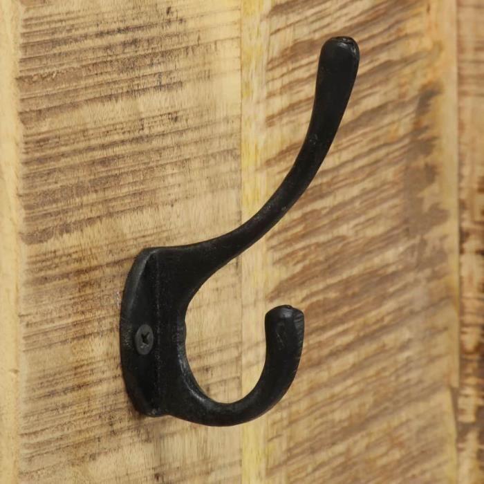 VidaXL Porte-manteau mural 2 pcs Bois de manguier massif 36x110x3 cm