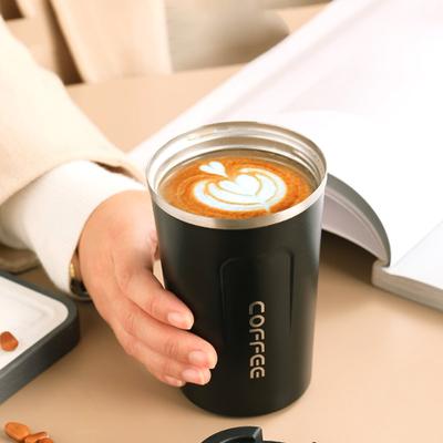 1pc Stainless Steel  Coffee Cup Cold And Hot Car Mug Vacuum Flask Travel Thermos Bottle Portable Stainless Steel Thermos Bottl