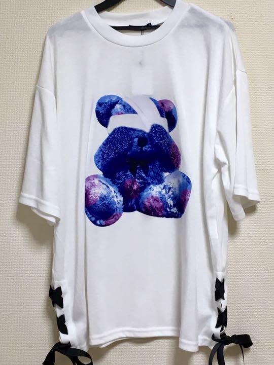 

[USED] Bear T-shirt, Dreamy, Cute Bear, Plush White Teddy Bear, Size M, Dream Outlook, Landmine, Mass-Produced