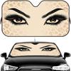 Stylish Brow Lash Art Sun Visor Car Front Windshield Shade UV Block Heat Shield Foldable Universal Fit Cover