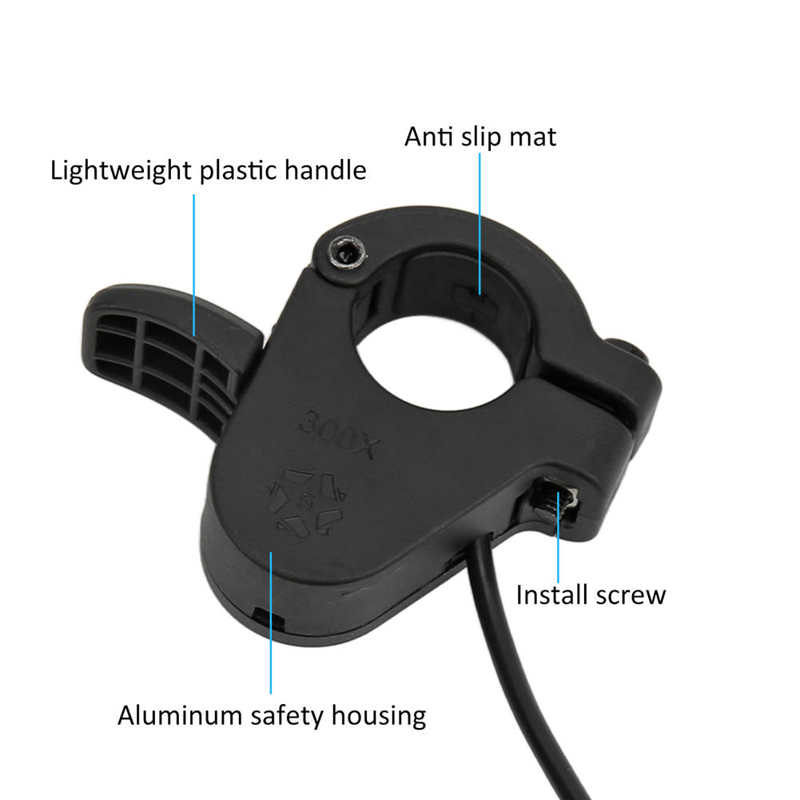 Electric Bike Scooter Thumb Throttle Bike 300X Speed Regulater Accelerator Conversion Part with Waterproof/Common Connector Throttles 2