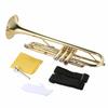 Juspins Trumpet Bb Flat, Brass Gold Finish, Exquisite and Durable Instrument with Mouthpiece, Gloves, Strap, and Case