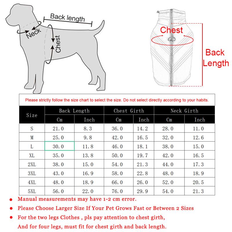 Winter Large Dog For Small Medium Dogs Cats Coat Waterproof Puppy Jacket Reflective Outdoor Pet Costume Clothing Labrodor Pug