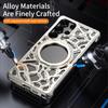 For Samsung Galaxy S25 Ultra Case Alloy Metal Borderless Back Cover with Magnetic Kickstand