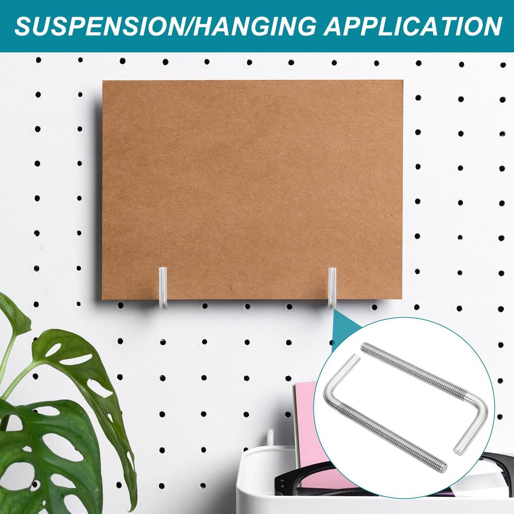 uxcell 10 piezas Pernos de Anclaje de Ángulo Recto de 9 Grados M8 x 60 mm Acero Inoxidable 304