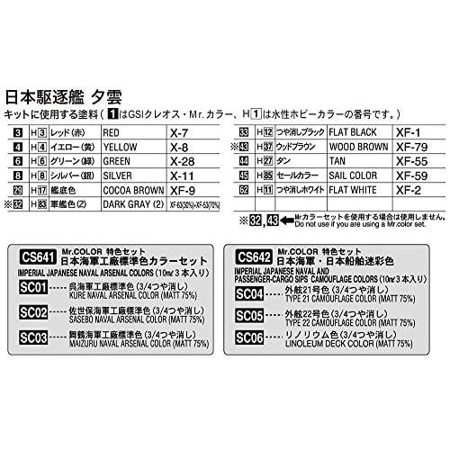 Hasegawa 1/700 Waterline Series Japanese Navy Destroyer Yugumo Plastic Model 461