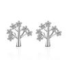 Elegant Zircon Stud Earrings: French-Inspired Christmas Tree Branch Design