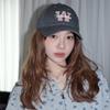 Korean alphabet embroidery soft top baseball hat cotton couple wide brim showing face small big head circumference versatile sunshade cap