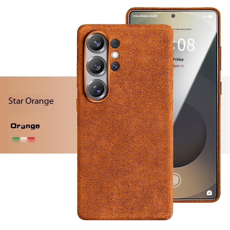 100% Италия Алькантара Кожа Магнитный Чехол для Samsung Galaxy S26 Ultra Plus S26+ с Magsafe Супер Роскошная Задняя Крышка Real Alcantara&for Galaxy S26 Plus оранжевый