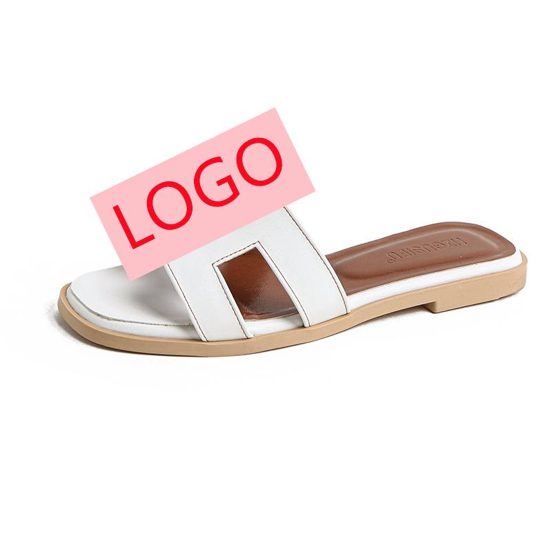 

Жіночі домашні капці верхній одяг новий ins трендові літні з візерунком овечок круті капці модні пляжні на пласкій підошві універсальні слово 39 білий