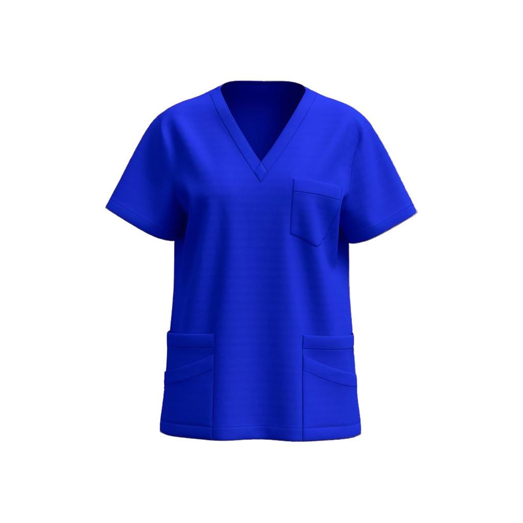 Women's V-neck Short-sleeve Workwear With Pockets For Healthcare Staff
