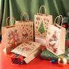 Christmas Santa Claus Snowflake Kraft Paper Handbag Marry Christmas Party Decor For Home