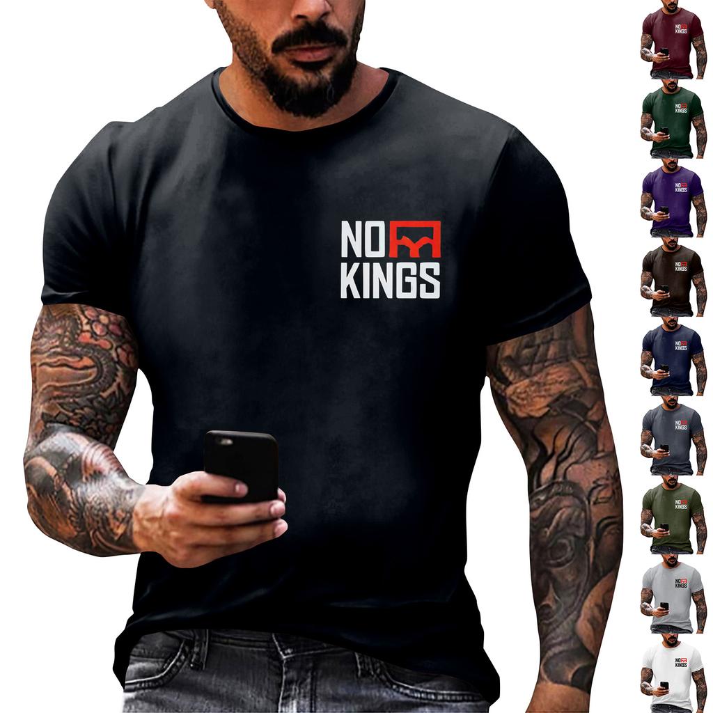 Men's  Neck Short-Sleeve T-Shirt With American Political Print