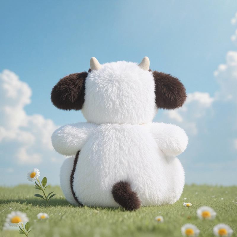 Kawaii Milk Cow Stuffed Animal Doll Toy Cute Milk Cow Pillow Cartoon Stuffed Animal Toy Kids Appease Toys Birthday Gift