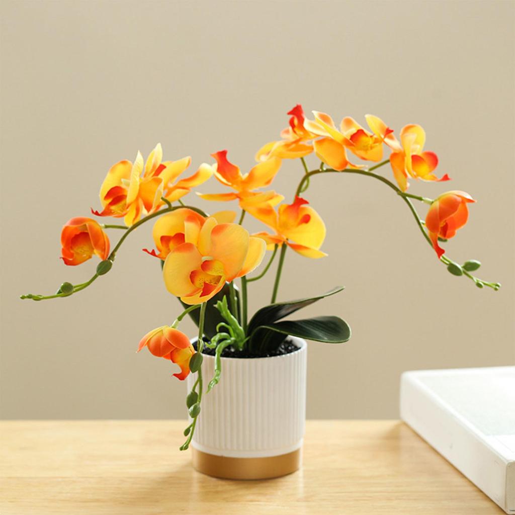 1 Pc Artificial Flower Decoration Gold-bottomed Office
