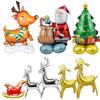3D Weihnachts-Aluminiumfolienballons: Weihnachtsmann, Weihnachtsbaum, Rentier, Schlittendekorationen