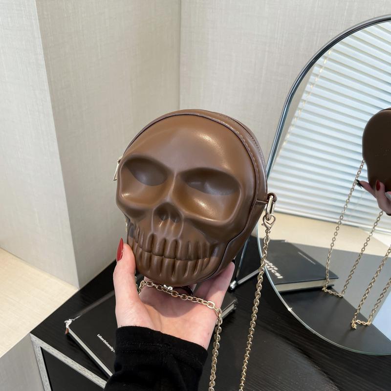 Y2K Casual Shoulder Bag Halloween Funny Lovely Devil Ghost Bag Ladies Bags Leather Zip Purse PU Handbags Women Crossbody Bags CLE