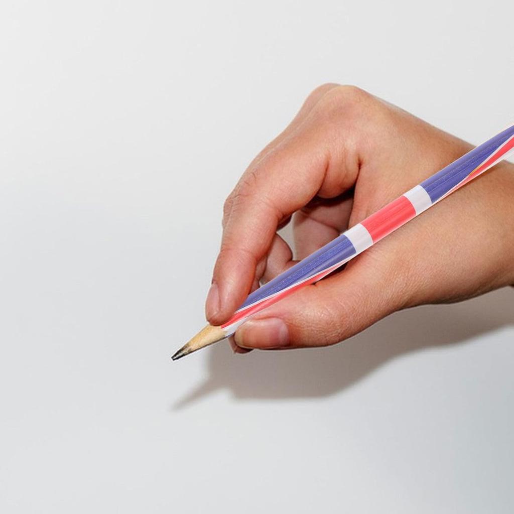 60pcs England Flag Wooden Pencils Multi-use Decorative Writing Pencils for School Office and Art Lightweight Portable Sketching Drafting Supplies