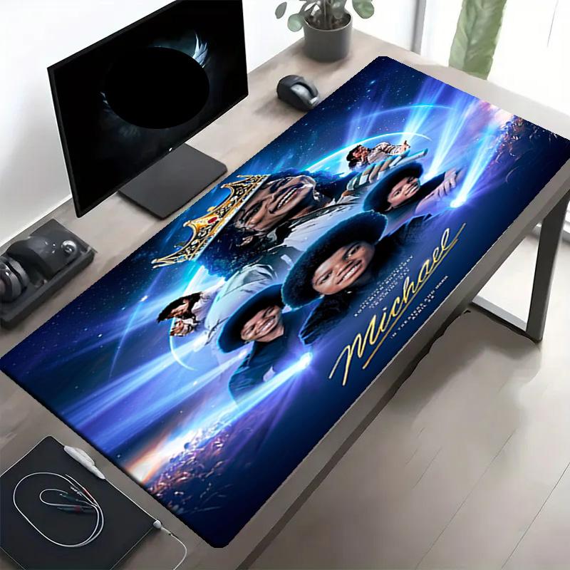Michael Jackson Print Mouse Pad, Anti‑Slip Desktop keyboard Mat, for PC Laptop Gaming Working Daily Use, Cool Festival Surprise Gift