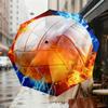 1pc Fireball Lightning Pattern Umbrella Design Automatic Opening and Closing Umbrella, High-quality Travel Umbrella,  C1128002