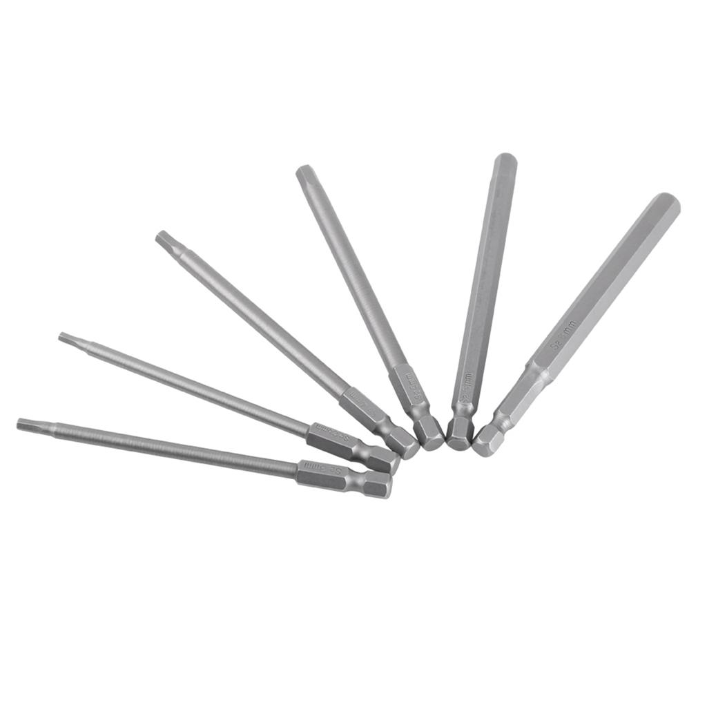 6pcs 100mm Magnetic Screwdriver Bit Set Hexagon Head Tool Bit With 1 4  Hex Shank