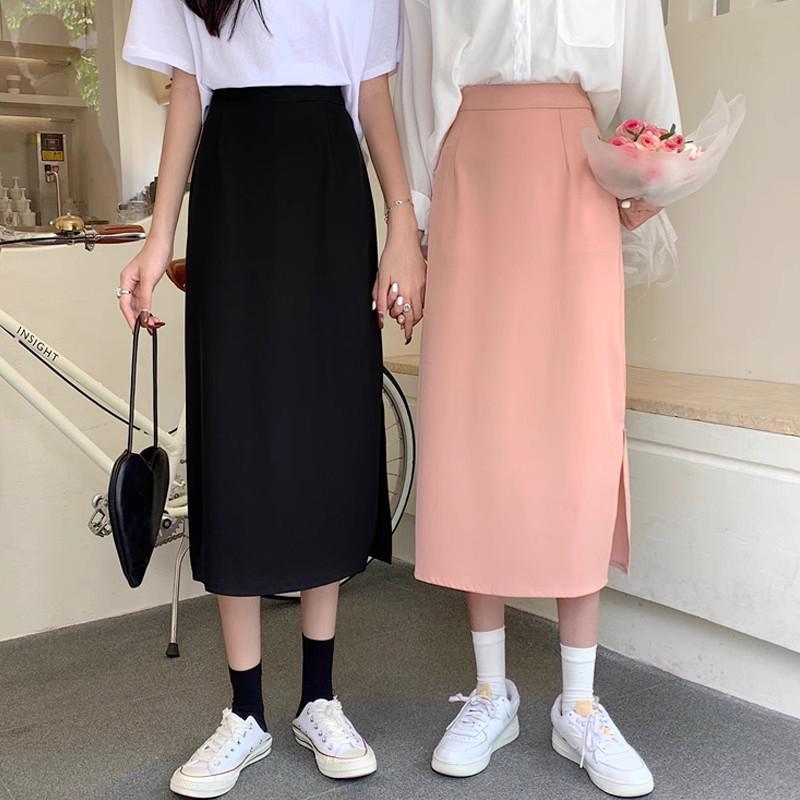 

2024 High-Waisted Slimming A-Line Midi Skirt - Solid Color Summer Dress for Women 2XL [131-147 lbs]
