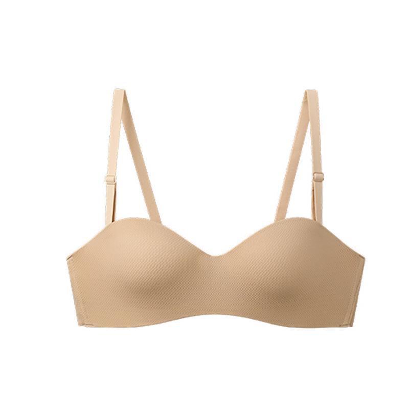 Summer strapless half cup anti-light tube top thin breathable gathering underwear women s seamless non-slip upper support bra cover 32/70AB