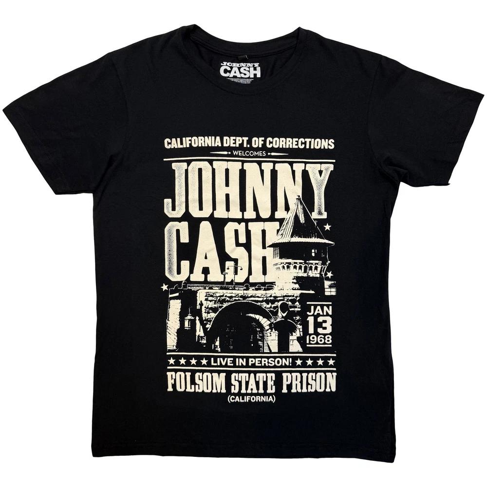 Johnny Cash Prison Poster Premium Carbon Licensed Tshirt Unisexs L