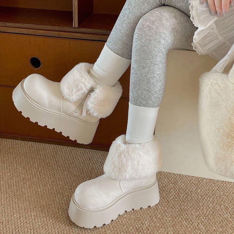 Women's lightweight comfortable cold warm padded snow boots non-slip wear outdoor leisure sports mid-calf cotton boots