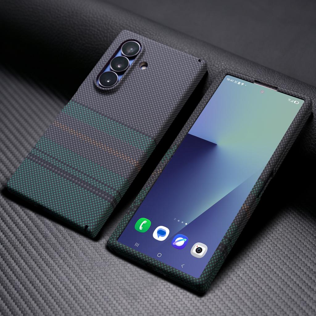 Business Kevlar Carbon Fiber Texture Magnetic Case for Samsung Galaxy Z Fold 8 Ultra 7 6 5 4 Screen Glass PC Hinge Protect Cover