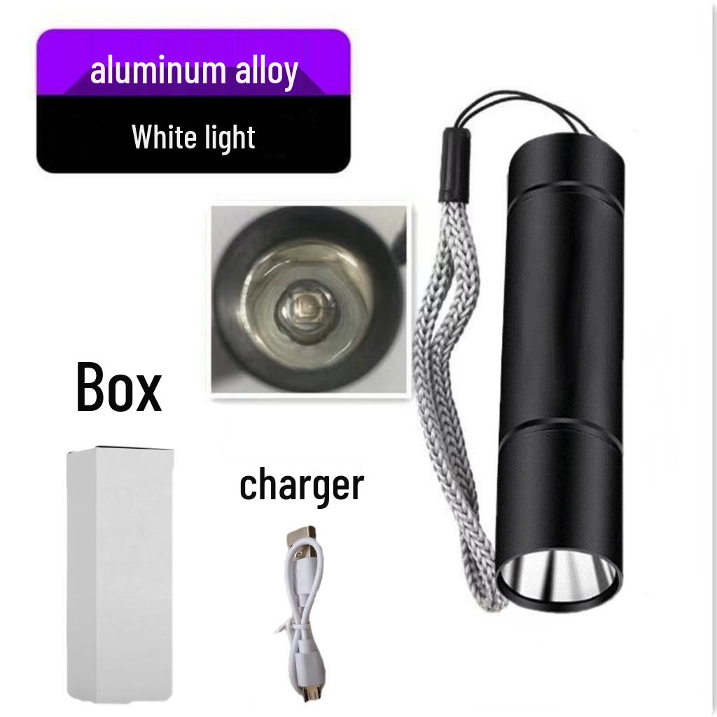 UV-Schwarzlicht-Taschenlampe: Tragbarer 365nm Banknotenprüfer, Fälschungssicher, Jade-ID, Wood-Lampe, USB wiederaufladbar