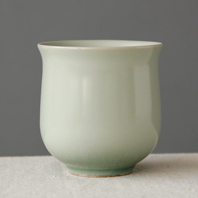 Vintage Large Stoneware Tea Cup Kiln Variation Glaze Coarse Pottery Gongfu Personal Master Cup Handmade Ceramic Drinking Gift