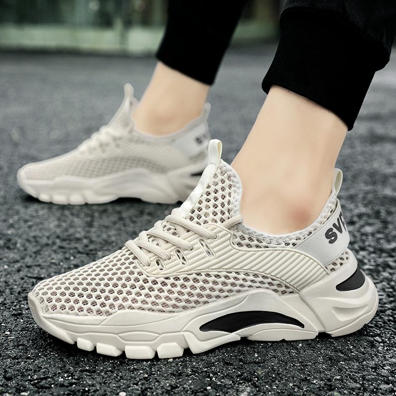 Tennisskor Herr Sommartrend Sneakers Tjock Sula Andningsbara Mångsidiga Höjdökande Casual Ihåliga Herr Löparskor