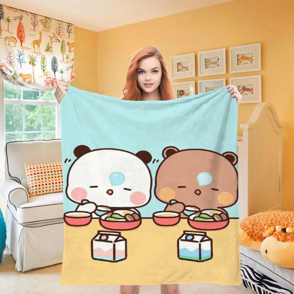 Dudu Bubu Bear Knee Fashion Blanket Throw Winter Microfiber Oversized Baby Lightweight Flannel Fleece Bed Sofa Decoration