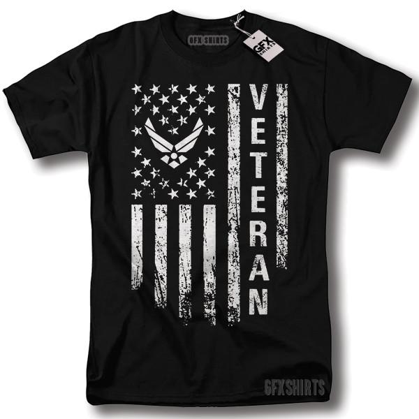 Air Force Veteran Shirt Military Veterans Day Patriotic American Graphic T-shirt L