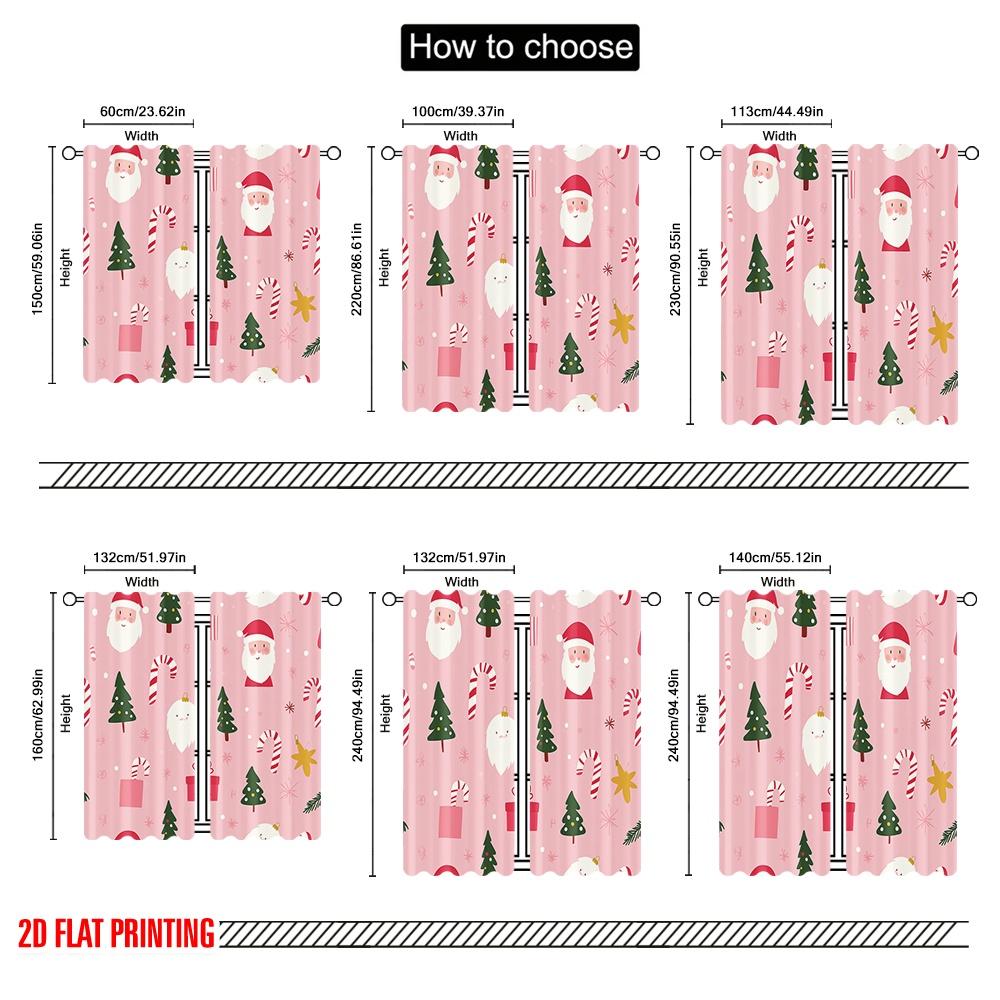 2 Stück, 2D-Flachdruck Beliebte Vorhangpaneele Weihnachtsbaum Schnee Geschenk (2) Vielseitiges, strapazierfähiges Polyester (ohne Stange) Dekorationen