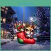 Christmas Themed Reindeer Socks Pattern Acrylic Pendant For Holiday Decoration