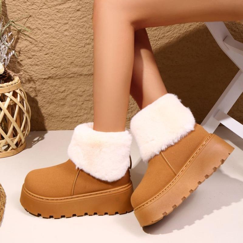 

Женские зимние ботинки большого размера на толстой подошве из искусственной замши - Зимние, Модные, Увеличивающие рост, Толстые и Теплые 42 верблюд